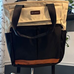 Women's Black and Tan Laptop Backpack